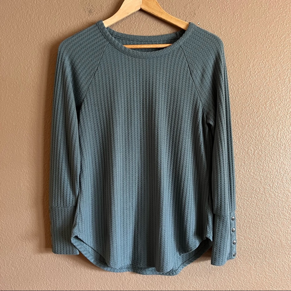 Chaser Waffle Texture Thermal Long Sleeve Top Size Medium